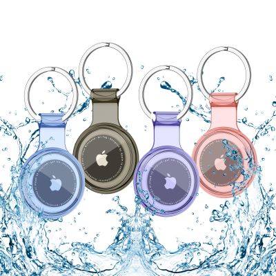 4 Pack for AirTag Holder Case with Keychain, Waterproof Shockproof & Anti-Scratch Protective Cover for Airtags, GPS Item Finder Accessories Air Tag Holder for Keys, Bags, Kids, Pet, Luggage (4Pack C)