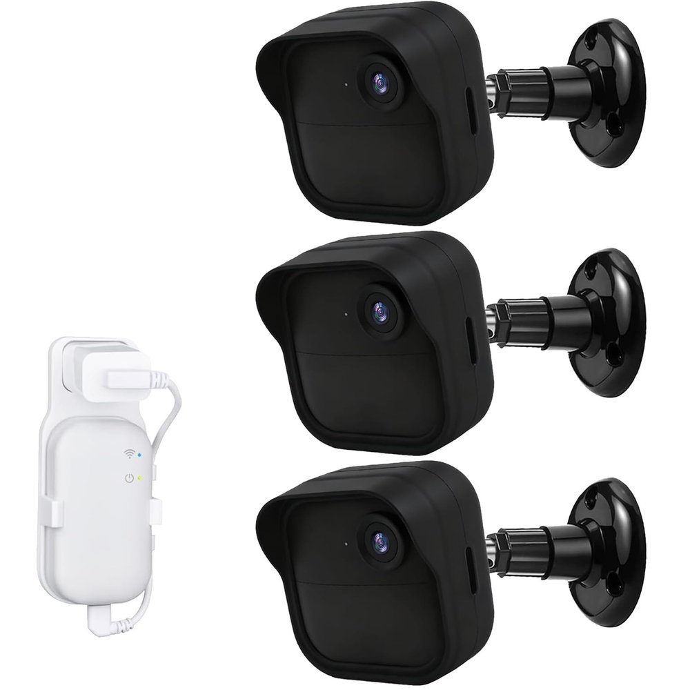 Camera Mount for Blink Outdoor 4/2K+, 3Pack 360 Adjustable with Blink Outdoor Camera Mount, Weatherproof Silicone Case, Sync Module Wall Mount Holder Accessories (Camera Not Included)