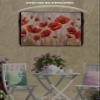 Spring Outdoor TV Cover for Outside Flat Screen,Red Poppy Flower 600D Thick Waterproof Weatherproof Outdoor TV Screen Protector with Zipper for 52 to 55 Inch Flat Screens Oil Painting Style view 4