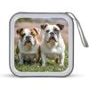 FekiLoot Two Cute Bulldog Dogs CD Case 40 Discs Heavy Duty Bag Binder Storage Booklet Album Portable DVD CD Case Holder for Car Sturdy Hard Plastic Disc Cases for Home Office Travel view 1