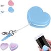 Mobile Phone Screen Wipe with Dust Plug, 2026 New Heart-Shaped Phone Screen Cleaner with Keychain, Fingerprint Cleaning Cloth for Computer Smartphone Touchscreen Glasses (Sky Blue) view 1