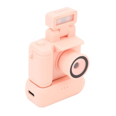 Pssopp Small DV Camera, 1080P HD Video Recorder with Flip Up Flashlight and 1.44 Inch Display Screen, Compatible with Android 8.0 and Above for Travel, Sports, Vlogging (Pink)