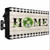Retro Outdoor TV Cover for Outside Flat Screen,Home Text Wood Board 600D Thick Waterproof Weatherproof Outdoor TV Screen Protector with Zipper for 30 to 32 Inch Flat Screens Rustic Leaf Flower Plaid view 2