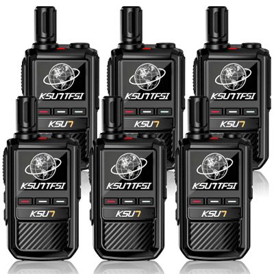 Rapid Lifetime Free Global Walkie Talkies Unlimited Range Nationwide PTT 4G LTE PoC Long Range Two Way Radios 5000 Miles Long Distance with Flashlight for Family,Outdoor,Logistics (6 Pack with SIM)