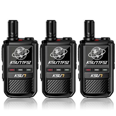Rapid Lifetime Free Global Walkie Talkies Unlimited Range Nationwide PTT 4G LTE PoC Long Range Two Way Radios 5000 Miles Long Distance with Flashlight for Family,Outdoor,Logistics (3 Pack with SIM)
