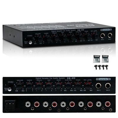 EQ-819 Car Audio Equalizer, Car Equalizer Car Audio Car EQ with Karaoke Funtion Mic Input, acualizador Digital Equalizer car Audio car Amplifier equalizers with Aux Input/EQ Tuning/Echo(EQ-819)