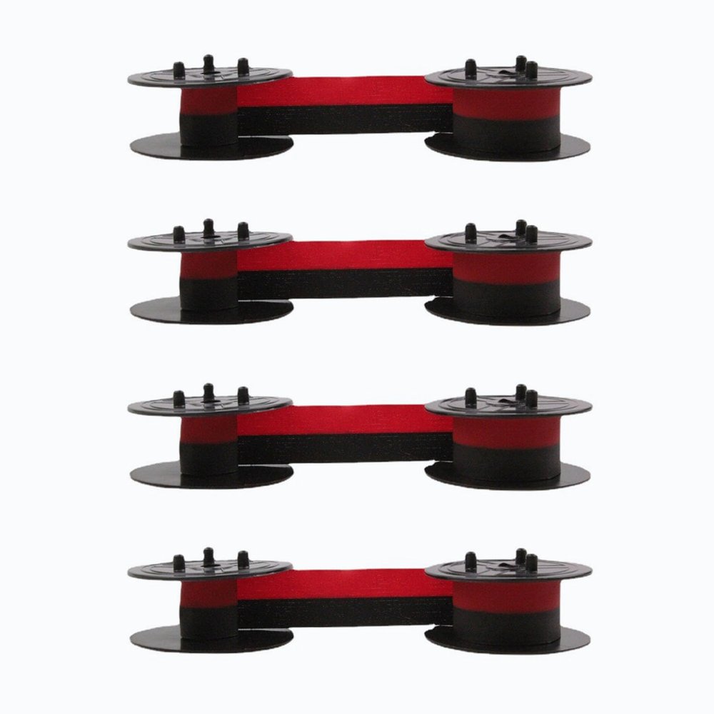 Fabater 4PCS Calculator Ribbon, Long Lasting Universal Twin Spool with Micro Ink Technology, Compatible for EL 1197PIII EL 2196BL MP27D FR 2650TM DR 120R DR