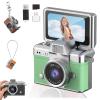 2026 New Mini Digital Camera with 1.47 in LCD Screen, Mini Retro Keychain Camera with 1080P HD Flip Screen, Built-in Flash, 32 or 64GB Card, Strap and Keychain for Travel & Daily Use (Green,32G) view 1