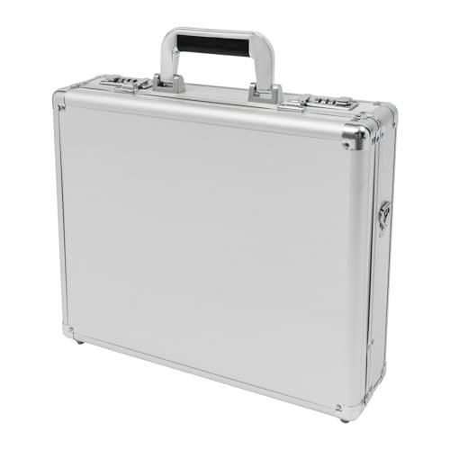 Aluminum Laptop Briefcase with Combination Lock | Hard Security Case 15"x13"x4" | Portable Locking Briefcase with Shoulder Strap for Travel & Business