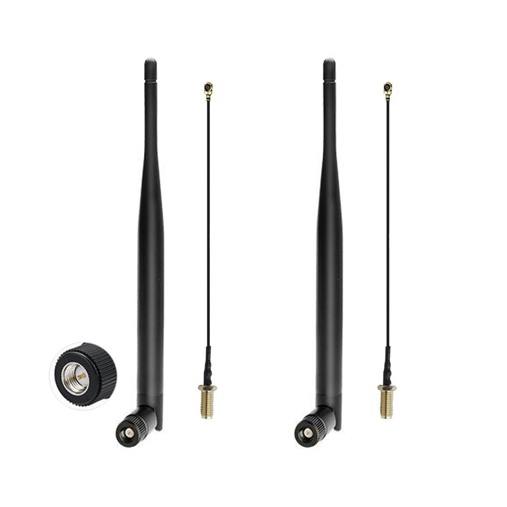 ALMOCN 2PCS 915MHz LoRa Antenna 5dBi Gain Omni-Directional SMA Male Connector + 2PCS IPEX Extension Cable for LoRa Development Board, Security Monitoring, Smart Home