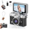 2026 New Mini Digital Camera with 1.47 in LCD Screen, Mini Retro Keychain Camera with 1080P HD Flip Screen, Built-in Flash, 32 or 64GB Card, Strap and Keychain for Travel & Daily Use (Black,32G) view 1