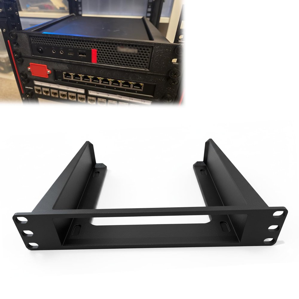 10 Inch Rack Mount for Lenovo ThinkCentre Tiny Bracket,Adapter for M720q/M920q/P330 etc,with Front Keystone Ports and Cable Management,Durable ABS Material (no_Keystone)