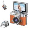 2026 New Mini Digital Camera with 1.47 in LCD Screen 1080P, Mini Keychain Retro Camera with 32GB Card, Keychain Camera with flip Screen, Ideal for Travel, Study, Concerts (Orange,No Memory Card) view 1