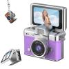 2026 New Mini Digital Camera with 1.47 in LCD Screen 1080P, Mini Keychain Retro Camera with 32GB Card, Keychain Camera with flip Screen, Ideal for Travel, Study, Concerts (Purple,No Memory Card) view 1