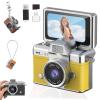 2026 New Mini Digital Camera with 1.47 in LCD Screen, Mini Retro Keychain Camera with 1080P HD Flip Screen, Built-in Flash, 32 or 64GB Card, Strap and Keychain for Travel & Daily Use (Yellow,32G) view 1