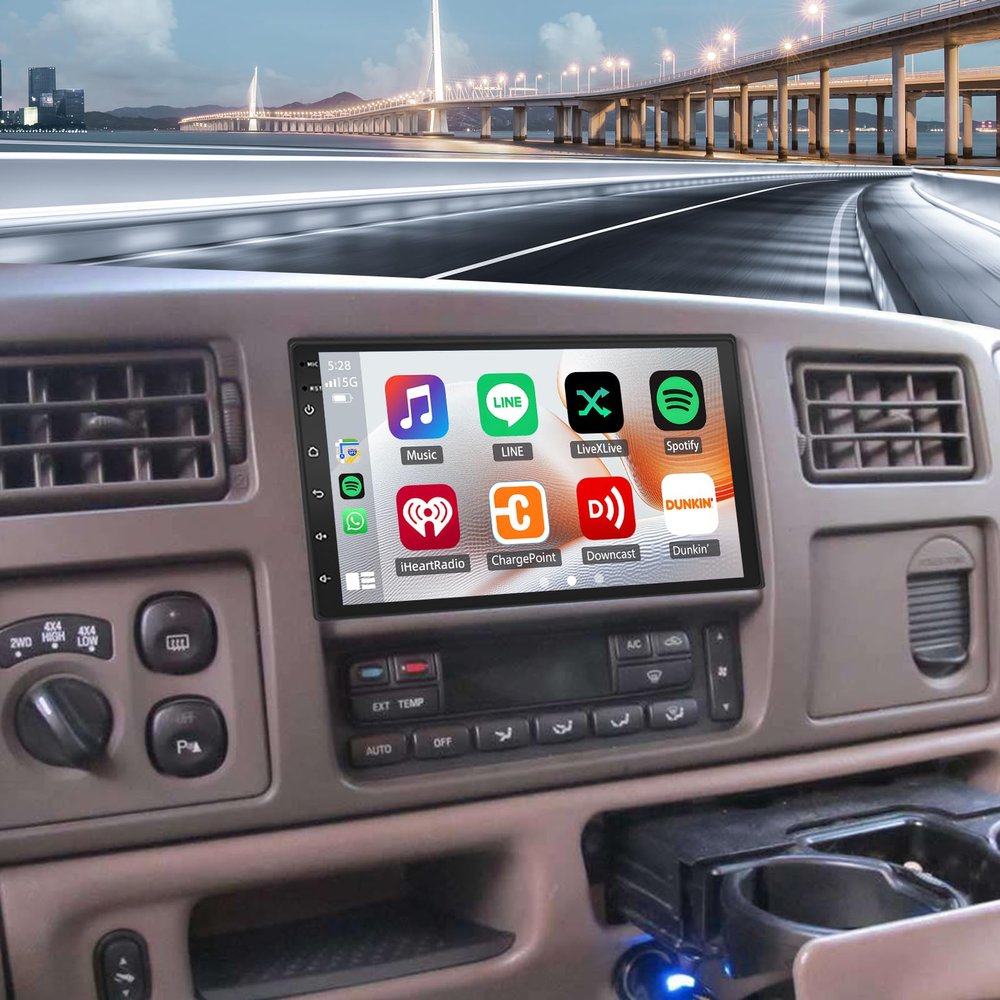 7'' Car Radio for Ford F250 F-350 1999 2000 2001 2002 2003 2004 Stereo, Android Stereo Touchscreen with Wireless carplay/Android auto FM RDS/GPS Navigation/HD Backup Camera,2+32G