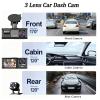 3 Channel Dash Cam for Lexus RX 2016 2017 2018 2019 2020 2021, Dash Cam Front and Rear Inside with Memory Card, Dash Camera for Cars, Loop Recording, Night Vision,A 32GB view 4
