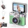 2026 New Mini Digital Camera with 1.47 in LCD Screen, Mini Retro Keychain Camera with 1080P HD Flip Screen, Built-in Flash, 32 or 64GB Card, Strap and Keychain for Travel & Daily Use (Green,Cardless) view 1