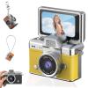 2026 New Mini Digital Camera with 1.47 in LCD Screen, Mini Retro Keychain Camera with 1080P HD Flip Screen, Built-in Flash, 32 or 64GB Card, Strap and Keychain for Travel & Daily Use (Yellow,Cardless) view 1