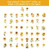 100PCS Sunflower Stickers - Shimmeroo Waterproof Scrapbook Vintage Flower Stickers for Junk Journal Supplies Envelope Calendar Laptop Collage Card Making Phone Case DIY Crafts view 2