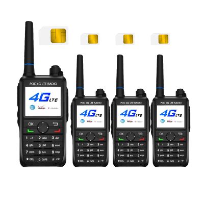 Christmas Deal! Lifetime Free Data Global 4G LTE Walkie Talkie, Unlimited Range Two Way Radio with SIM Card, Admin Control, 200 Channels for Business Outdoor Team (F8-4PackS)