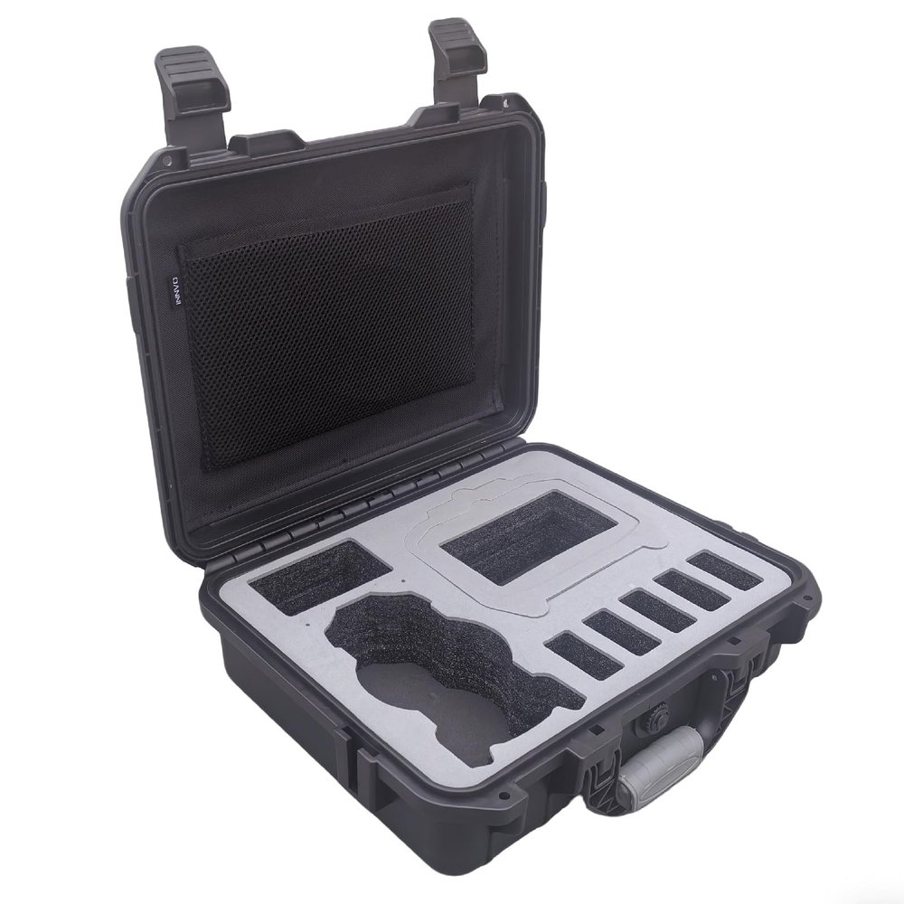 INNVO Waterproof Hard Case for DJI Mini 5 Pro  Fits Fly More Combo & 6 Batteries, RC2/RC-N3 Sticks-On Storage, IP67 Rugged Drone Suitcase with Shoulder Strap, Air Valve & Mesh Pocket Black