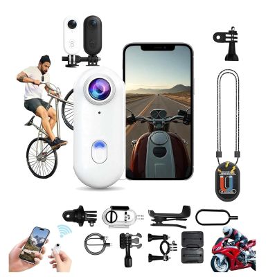 POV 4K Pro Waterproof Capture Camera, New Ultra Wide Angle Thumb Pocket Action Cam, Video Record Night Vision Waterproof with 128G Card for Motorcycle, Bike, Travel, Pet Walk (128G 1080P White)