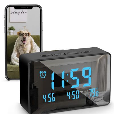 1080P WiFi Security Camera with Clock Indoor Nanny Cam Featuring Motion Detection & Night Vision for Baby & Pet Monitoring