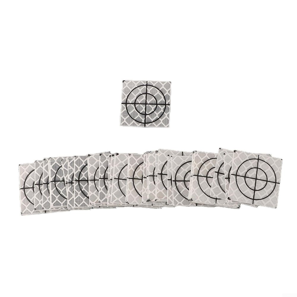 100 Pcs Acrylic Reflective Target Plates for Total Station, 0/30/40/50/60mm, for Bridge, Building, and Subway Construction Monitoring and Surveying(3cm*3cm)