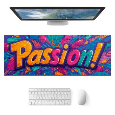 HOMETITUTE XL Mouse Pad Gaming Mousepad 31.5x11.8 Inch Vibrant Passion! Graffiti Art Non-Slip Keyboard Desktop Protector Mat Diatomite Large Mouse Pad for Home and Office Desk Accessories