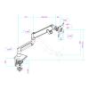 ADBWEKKF Monitor stand with gas spring cantilever and table clamp(Black) view 3