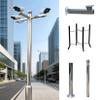 19.7ft Assembled Security Camera Pole Outdoor Stainless Steel Surveillance Post Stand For Residential/Farm/Commercial(C,5m/16.4 ft (3 Sections)) view 1