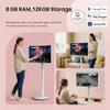 KVKID 32 Inch UHD 4K Portable Smart TV on Wheels, 8GB + 128GB Storage, Android 15 OS, Rolling TV with Rotatable Touch Screen, Camera and Stand, Full Swivel Rotation, Voice Remote for Home, Outdoors view 2