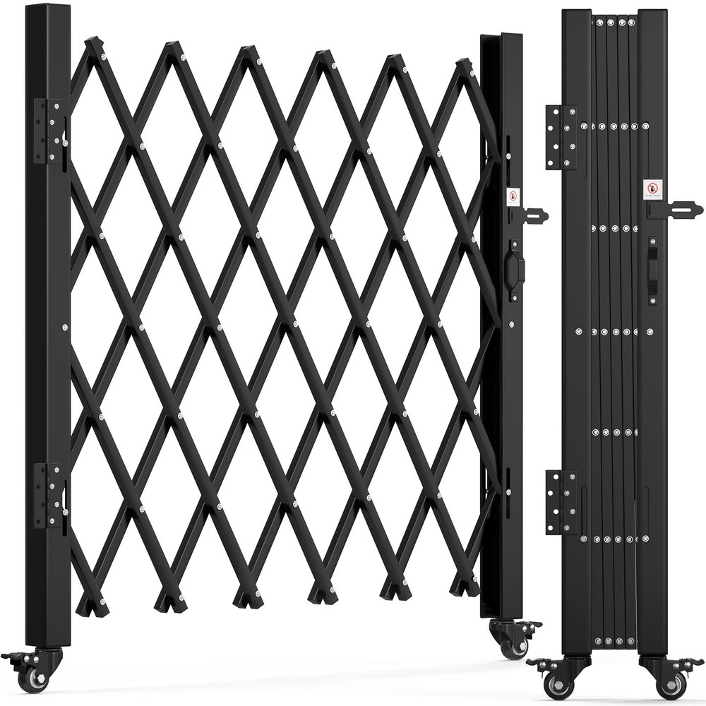 YITAHOME Single Folding Security Gate, 50" Hx75 W Folding Door Gate