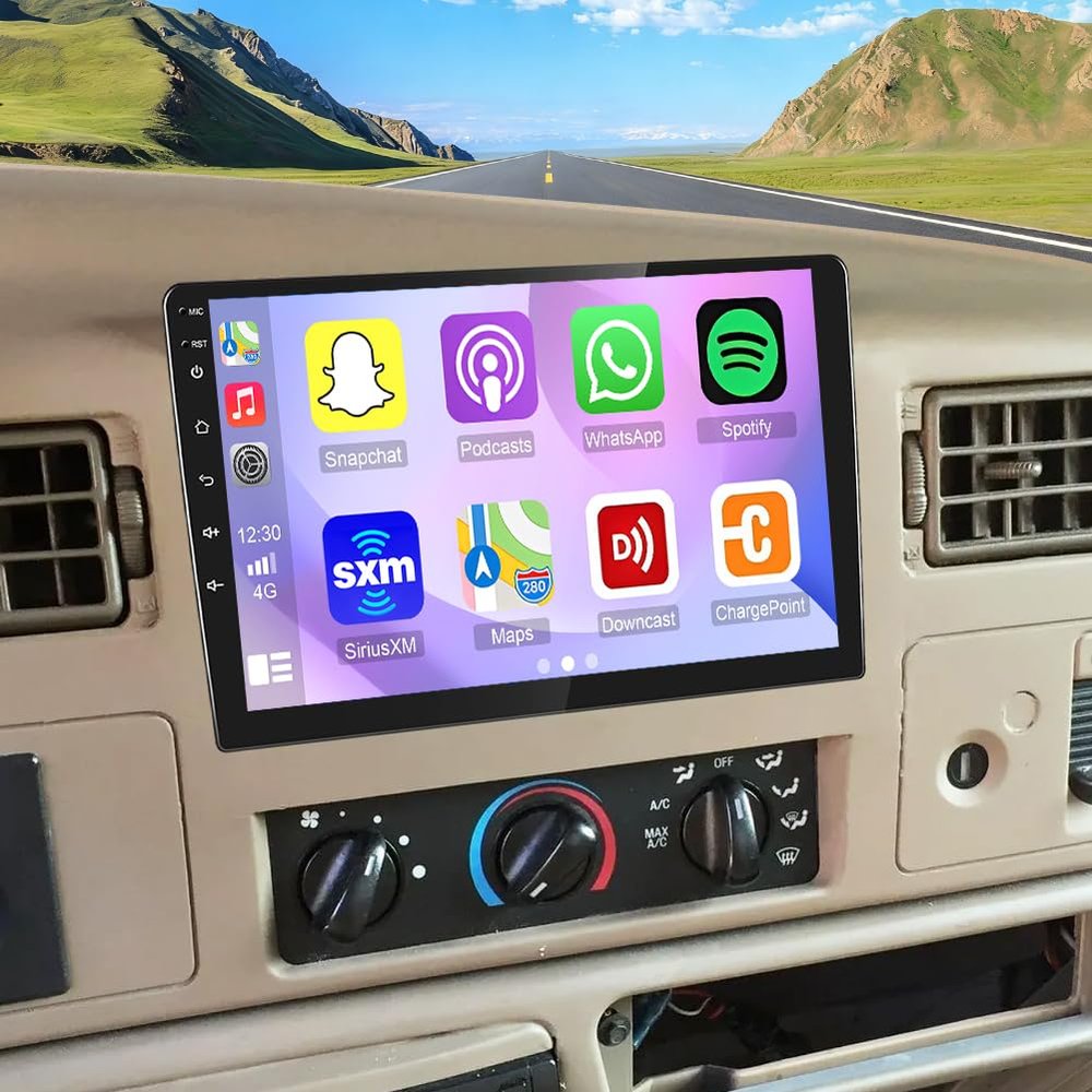4+64G Double Din Radio Stereo for Ford F-250 F-350 Super Duty 2000-2005 with Wireless Carplay & Android Auto,10.1 Inch Android 15 Car Audio Receiver GPS Navigation Unit with BT Head Unit WiFi SWC