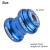 Headset, 34mm Threadless Double Sealed Bearing Headset for 1-1/8" Fork, Aluminum Alloy Integrated Headset for Mountain and Road For Bike(blue) view 2