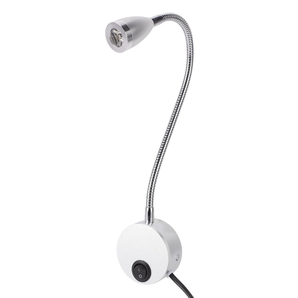 Asixxsix 2 Set Wall Mounted LED Reading Light, 3W 3000K Warm Light Night Light with Flexible Gooseneck and 360 Rotatable Head, Non Flicker Lighting for Bedroom Office Dormitory (US Plug)