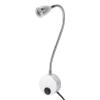 Asixxsix 2 Set Wall Mounted LED Reading Light, 3W 3000K Warm Light Night Light with Flexible Gooseneck and 360 Rotatable Head, Non Flicker Lighting for Bedroom Office Dormitory (US Plug) view 1