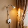 Asixxsix 2 Set Wall Mounted LED Reading Light, 3W 3000K Warm Light Night Light with Flexible Gooseneck and 360 Rotatable Head, Non Flicker Lighting for Bedroom Office Dormitory (US Plug) view 3