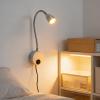 Asixxsix 2 Set Wall Mounted LED Reading Light, 3W 3000K Warm Light Night Light with Flexible Gooseneck and 360 Rotatable Head, Non Flicker Lighting for Bedroom Office Dormitory (US Plug) view 4