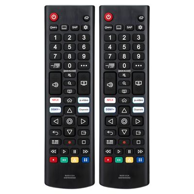 2 Pack AKB76040302 LG TV Remote Control Replacement for Smart TV - Easy Setup Remote, Streaming Shortcuts - Works with LG 4K, UHD, LED, OLED Smart HDTV Models (AKB75095307, AKB74915305, AKB75855501)