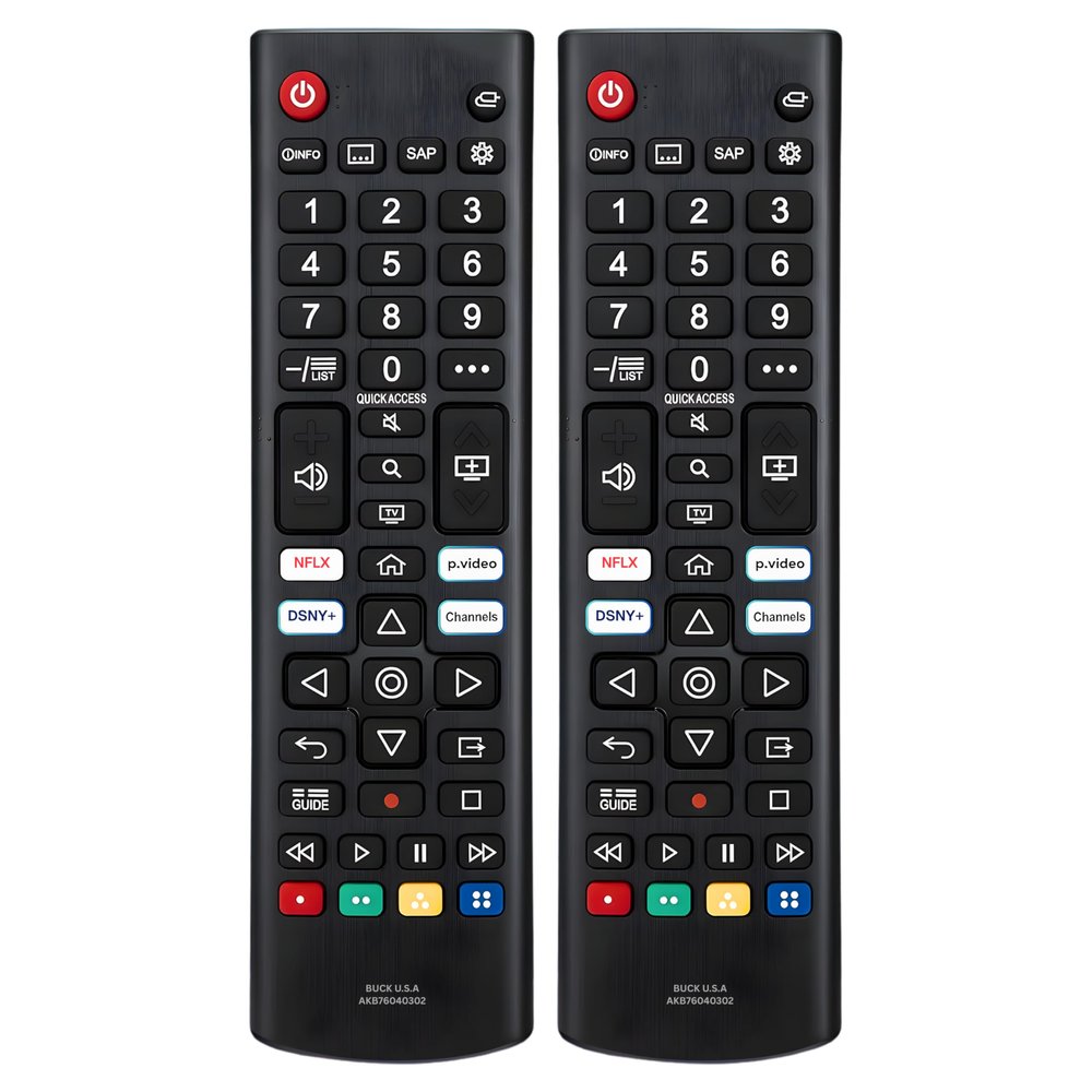 2 Pack AKB76040302 LG TV Remote Control Replacement for Smart TV - Easy Setup Remote, Streaming Shortcuts - Works with LG 4K, UHD, LED, OLED Smart HDTV Models (AKB75095307, AKB74915305, AKB75855501)
