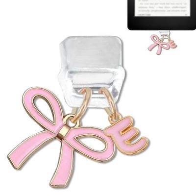 TMCLHXYNF Bow Initial E Charms Compatible with Kindle USB C Dust Plug Charm