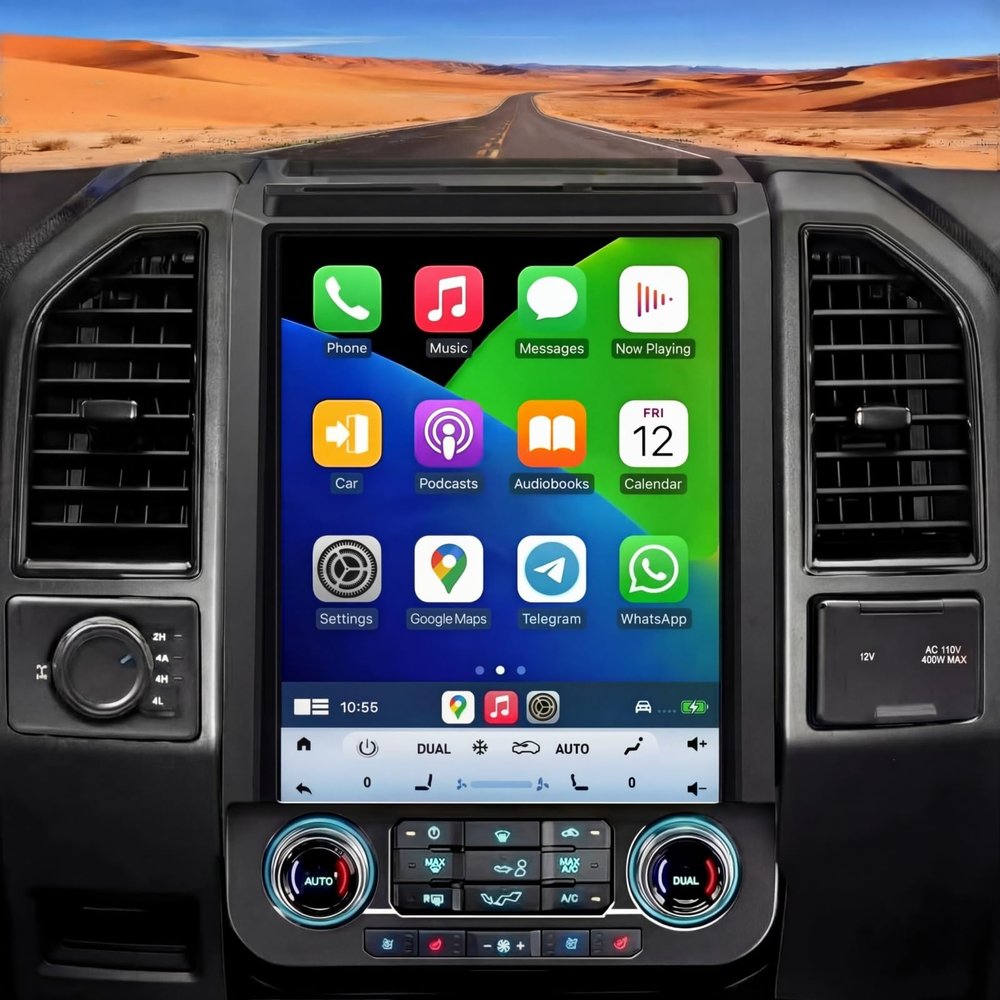 12.1" Android13 Car Stereo for F150 2015-2020, T-Style Radio Upgrade IPS Touch Screen, Wireless CarPlay & Android Auto, GPS Navigation, WiFi, Backup Camera & Manual/Auto AC (15-20 2GB+32GB)