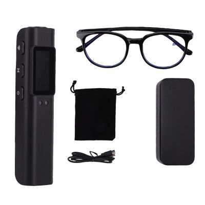 Fydun Portable Camera Glasses, 2.7K 12MP WiFi Video Recording Glasses with 110 Degree Wide Angle Lens, for Vlog Travel Outdoor Sports Biking Meetings (Without Memory Card)