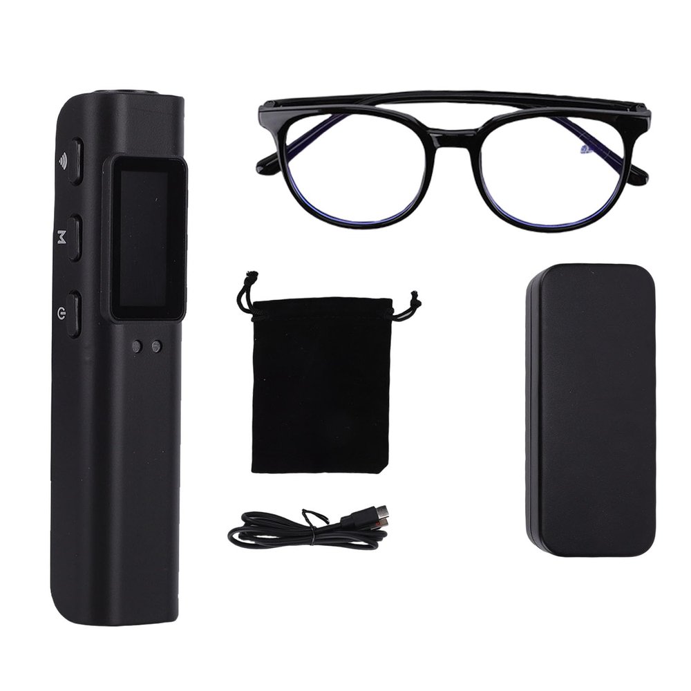 Fydun Portable Camera Glasses, 2.7K 12MP WiFi Video Recording Glasses with 110 Degree Wide Angle Lens, for Vlog Travel Outdoor Sports Biking Meetings (Without Memory Card)