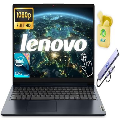 Lenovo IdeaPad 15.6" FHD Touchscreen Business Laptop Computer, 10-core Intel i5 Processor, Windows 11 Laptop 16GB RAM 512GB Storage (256GB SSD+256GB Docking Station Set), NLY Earphones, Abyss Blue