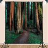 10X7ft Fabric Pathway Backdrop Forest Wooden Pathway Forest Path Outdoor Themed Party Photo Studio Props view 3