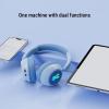PUSOKEI Kids Bluetooth Headphones, BT 6.0 / Wired Foldable Over Ear Headphone with LED Lights, 85/103dBA Volume Limited, 25H Playtime, USB C Fast Charging, for Phone Tablet (Blue) view 4