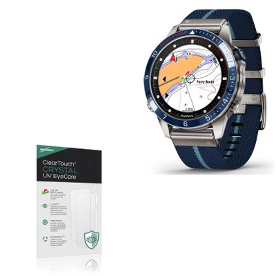 BoxWave Screen Protector Compatible With Garmin MARQ Captain (Gen 2) (1.2 in) - ClearTouch Crystal Anti-UV EyeCare (2-Pack), Filters out Harmful Blue Light Reduce Fatigue